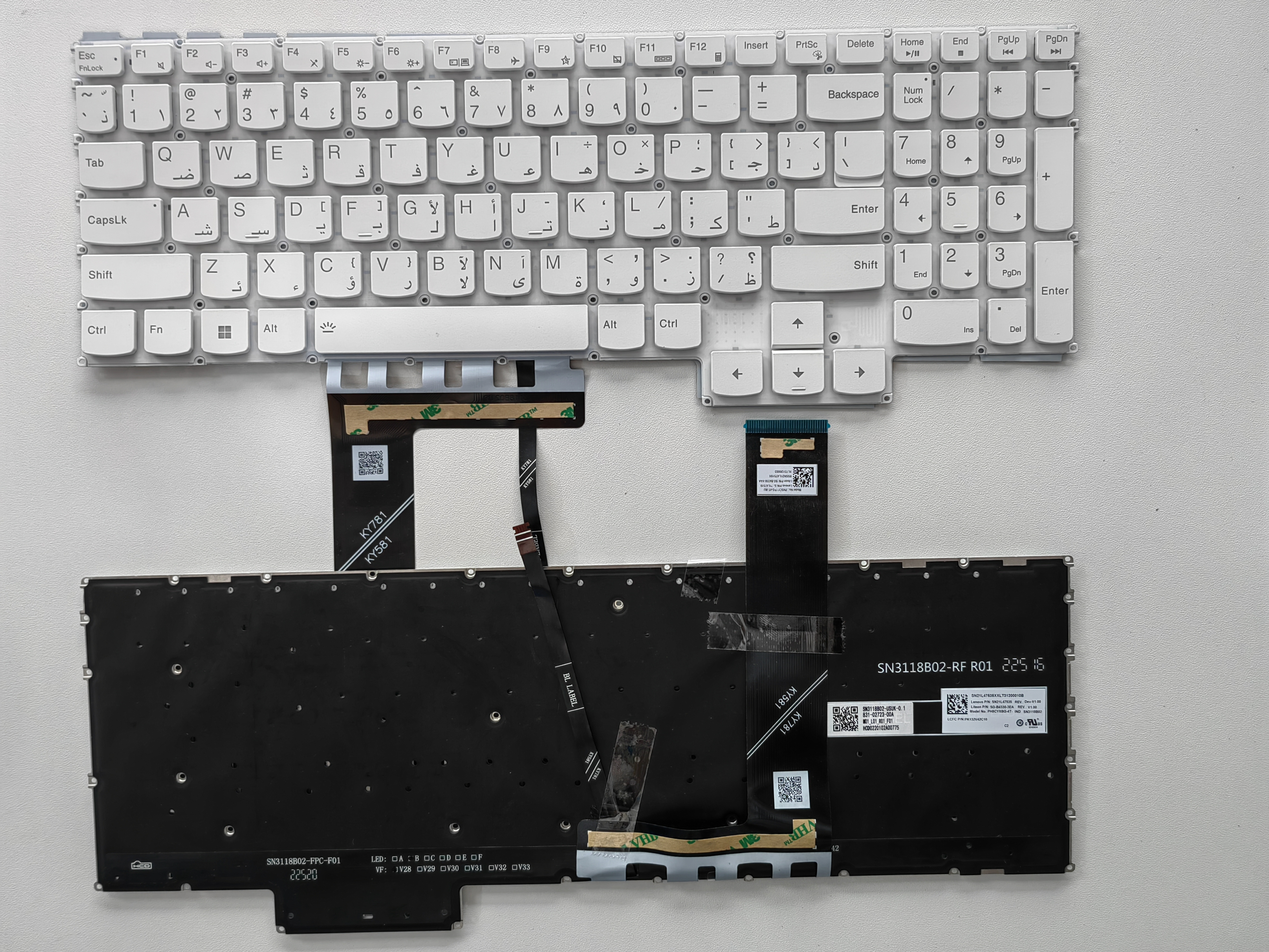 Picture of New Replacement Laptop Keyboard For LENOVO Y7000 2022/R7000 2022 WHITE Backlit AR Layout